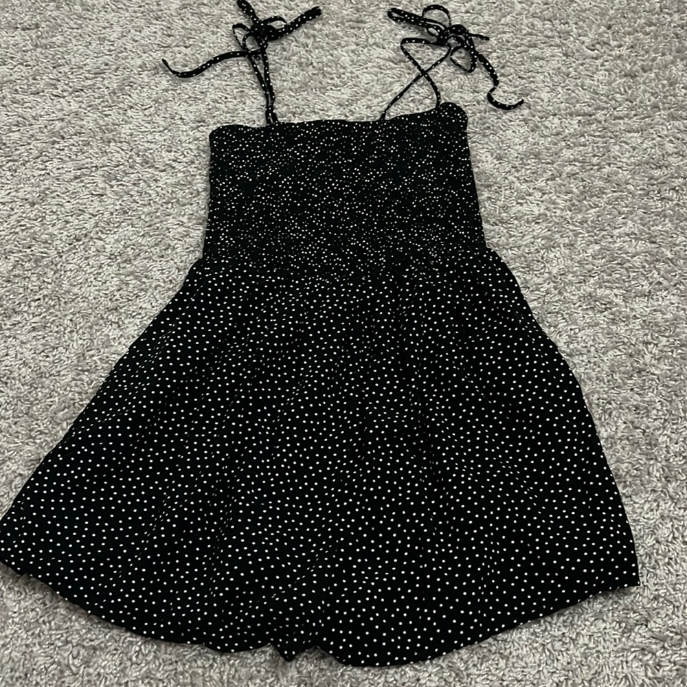 Forever 21 Tie Shoulder Polka Dot Romper
